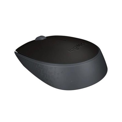 Egér, vezeték nélküli, optikai, közepes méret, USB, LOGITECH "M171", fekete