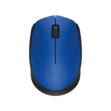 Egér, vezeték nélküli, optikai, közepes méret, USB, LOGITECH "M171", kék