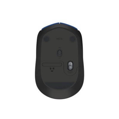 Egér, vezeték nélküli, optikai, közepes méret, USB, LOGITECH "M171", kék