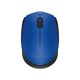 Egér, vezeték nélküli, optikai, közepes méret, USB, LOGITECH "M171", kék