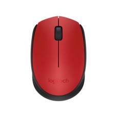 Egér, vezeték nélküli, optikai, közepes méret, USB, LOGITECH "M171", piros