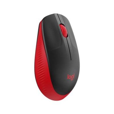 Egér, vezeték nélküli, optikai, USB, LOGITECH, "M190", piros