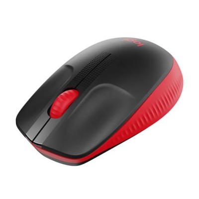 Egér, vezeték nélküli, optikai, USB, LOGITECH, "M190", piros