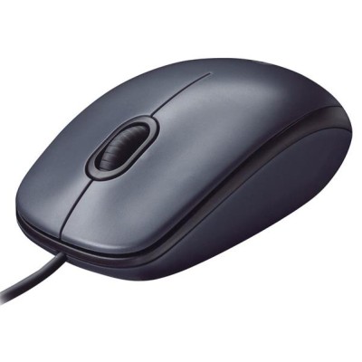 Egér, vezetékes, optikai, normál méret, USB, LOGITECH "M90", sötétszürke