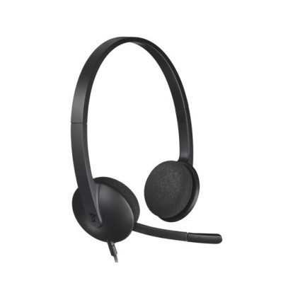 Fejhallgató, mikrofonnal, USB csatlakozás, LOGITECH "H340"