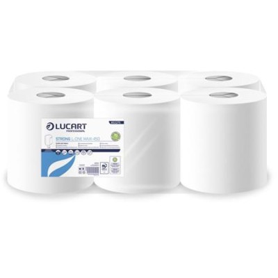 Kéztörlő, tekercses, 2 rétegű, LUCART "Strong L-One Maxi 450", hófehér