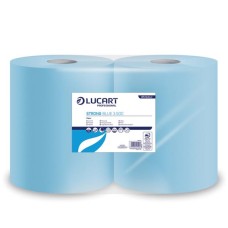 Törlőkendő, tekercses, 3 rétegű, LUCART, "Strong Blue 3.500" kék