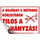 Információs matrica, 25x17,5 cm, "A bejárat 5 méteres körzetében tilos a dohányzás!"