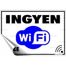 Információs matrica, 11,6x16,6 cm, "Ingyen Wifi"