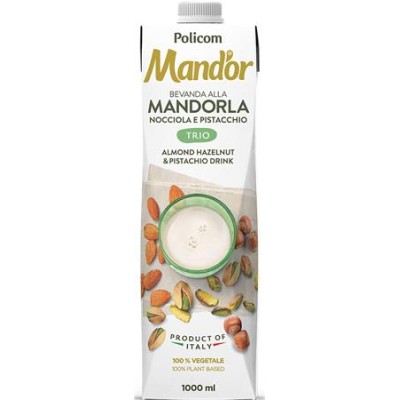 Növényi ital, dobozos, 1 l, MAND`OR "Prémium Trio", mandula, mogyoró, pisztácia
