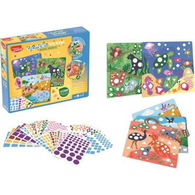 Matrica készlet, geometriai, MAPED CREATIV "Geometric Stickers", a világ állatai