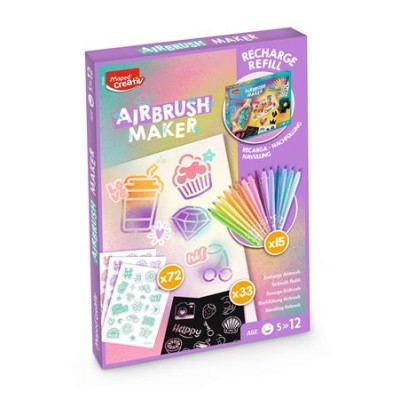 Kreatív festékszóró utántöltő, pasztell színek, MAPED CREATIV "Airbrush Maker"