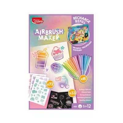 Kreatív festékszóró utántöltő, pasztell színek, MAPED CREATIV "Airbrush Maker"