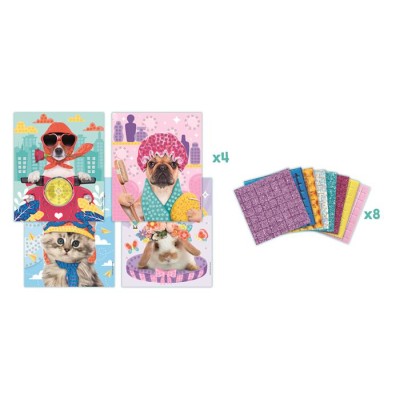 Mozaikos képkészítő készlet, MAPED CREATIV, "Cute Animals", aranyos állatok