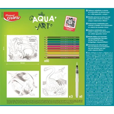 Akvarell festőkészlet, MAPED CREATIV, "Aqua Art", dinoszaurusz Akvarell festőkészlet, MAPED CREATIV, "Aqua Art", dinoszaurusz
