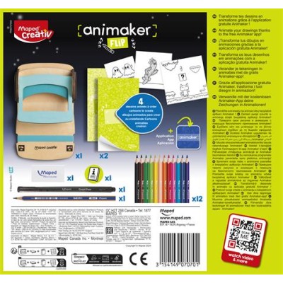 Animációkészítő készlet applikációval, mini, MAPED CREATIV "Animaker Flip", Pop Animációkészítő készlet applikációval, mini, MAPED CREATIV "Animaker Flip", Pop
