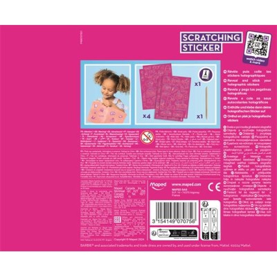 Képkarcoló matricás készlet, MAPED CREATIV "Barbie Scratching"