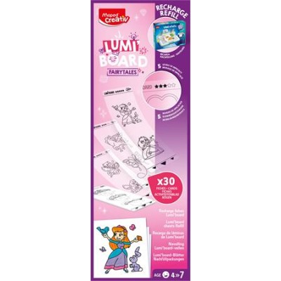 Kreatív rajzkészlet, kiegészítő sablon, tündérmese, MAPED CREATIV "Lumi Board"