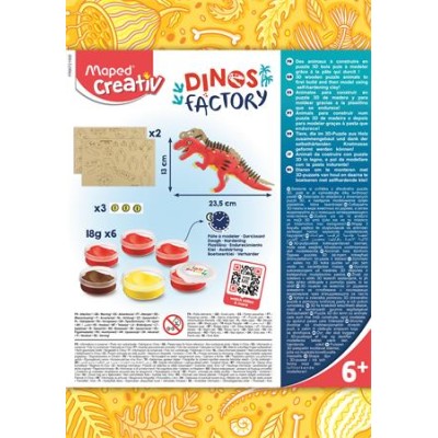 Dínó készítő modellező gyurma készlet, MAPED CREATIV "Dinos factory", T-Rex