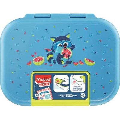 Uzsonnás doboz, 900 ml, rozsdamentes acél, MAPED PICNIK "Concept Miniz", mosómedve