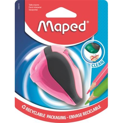 Hegyező, kétlyukú, tartályos, MAPED "Clean", vegyes színek