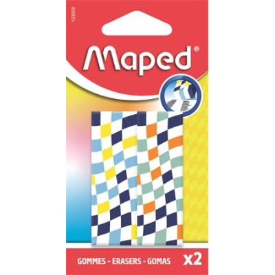 Radír, kockamintás, MAPED „Checkerboards”, vegyes minták, 2 db