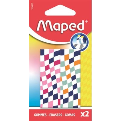 Radír, kockamintás, MAPED „Checkerboards”, vegyes minták, 2 db