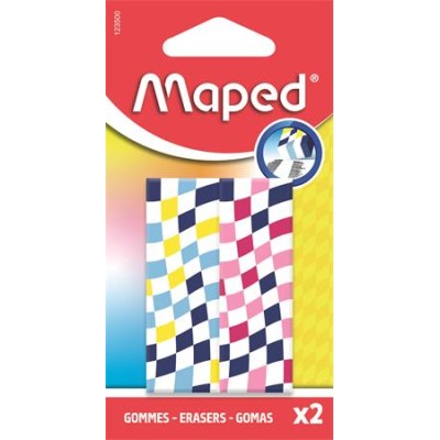 Radír, kockamintás, MAPED „Checkerboards”, vegyes minták, 2 db