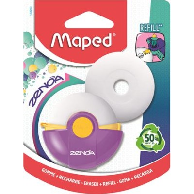 Radír, műanyag tokos, utántöltővel, MAPED "Zenoa", vegyes színek