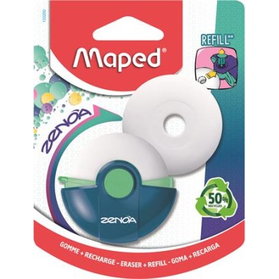 Radír, műanyag tokos, utántöltővel, MAPED "Zenoa", vegyes színek