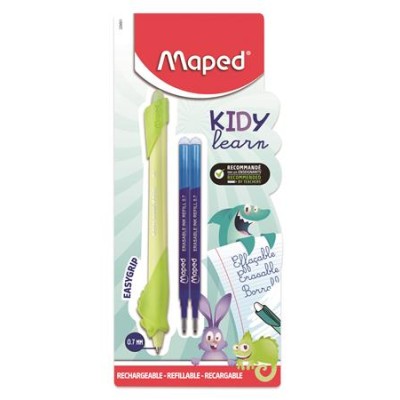 Írástanuló rollertoll, utántöltővel, 0,7 mm, radírozható, MAPED "KIDY Learn MAGIC", vegyes minták