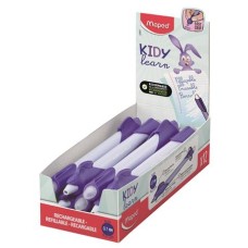 Írástanuló rollertoll, 0,7 mm, radírozható, MAPED "KIDY Learn MAGIC", nyuszi, lila, 12 db