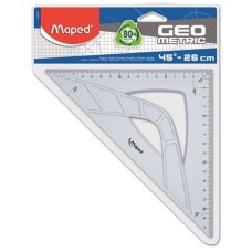 Háromszög vonalzó, műanyag, 45°, 17 cm, MAPED "Geometric"