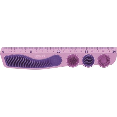 Vonalzó, műanyag, 20 cm, MAPED "Kidy Learn Concentration", lila