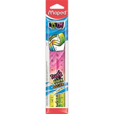 Vonalzó, műanyag, 15 cm, MAPED "Twist`n Flex Decor"