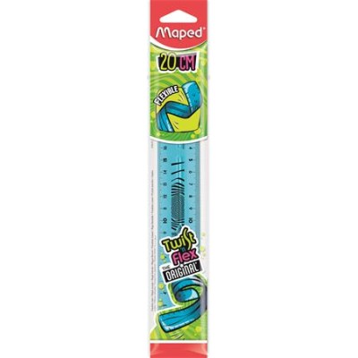 Vonalzó, műanyag, törhetetlen, 20 cm, MAPED "Twist`n Flex"