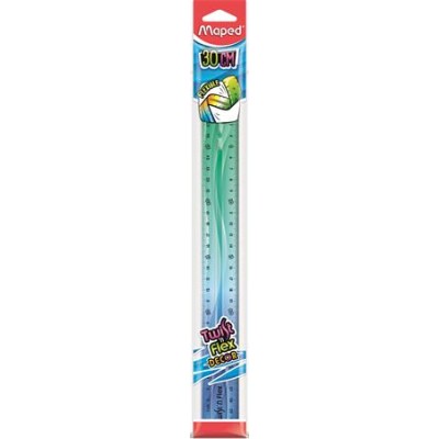 Vonalzó, műanyag, 30 cm, MAPED "Twist`n Flex Decor"