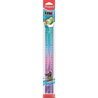 Vonalzó, műanyag, 30 cm, MAPED "Twist`n Flex Decor"