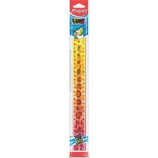 Vonalzó, műanyag, törhetetlen, 30 cm, MAPED "Twist`n Flex Decor Animals", vegyes színek