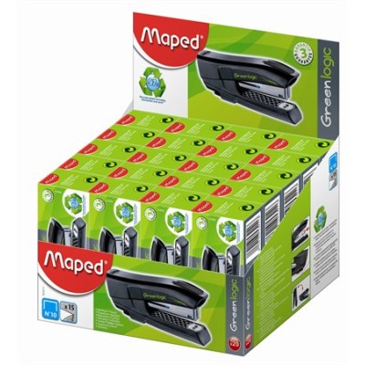 Tűzőgép, No. 10, 15 lap, MAPED "Greenlogic Pocket"
