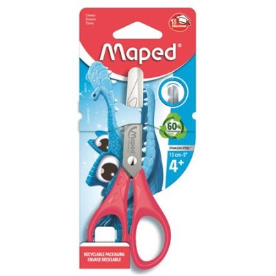 Olló, iskolai, 13 cm, MAPED "Essentials Pulse", vegyes színek