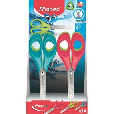 Olló display, iskolai, 13 cm, MAPED "Essentials Pulse", vegyes színek