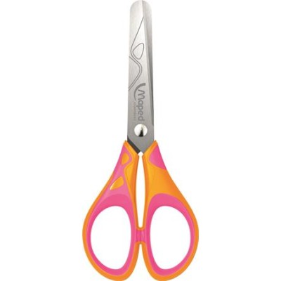 Olló, iskolai, 13 cm, MAPED "Soft Neon", vegyes színek