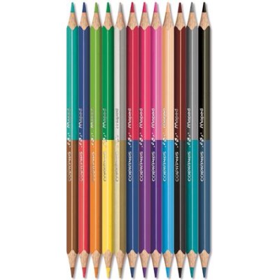 Színes ceruza készlet, kétvégű, háromszögletű, MAPED "Color`Peps Duo", 24 különböző szín