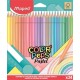 Színes ceruza készlet, háromszögletű, MAPED "Color`Peps Pastel", 24 különböző pasztell szín