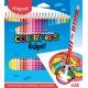 Színes ceruza készlet, háromszögletű, radírozható, MAPED "Color`Peps Oops", 24 különböző szín