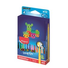 Filctoll készlet, 3,7 mm, kimosható, dobozos, MAPED „Color`Peps Long Life 2”, 12 különböző szín