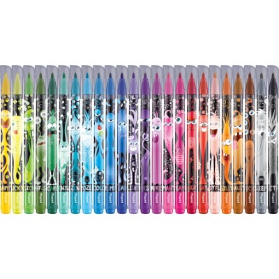 Filctoll készlet, 2,8 mm, kimosható, MAPED "Color`Peps Monster" 24 különböző szín