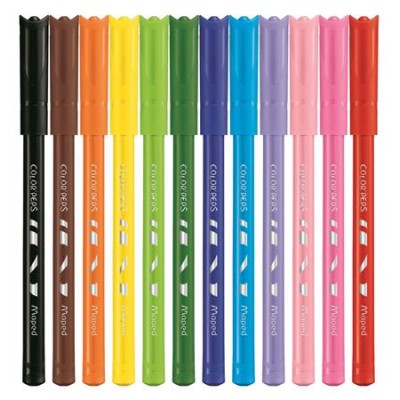 Filctoll készlet, 2 mm, kimosható, MAPED "Color`Peps Ocean", 12 különböző szín