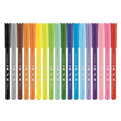 Filctoll készlet, 2 mm, kimosható, MAPED "Color`Peps Ocean", 18 különböző szín